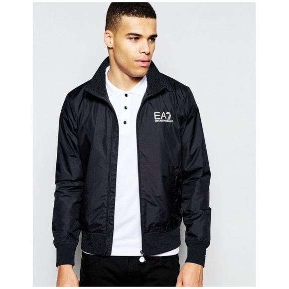 Armani embossed-monogram Bomber Jacket - Black